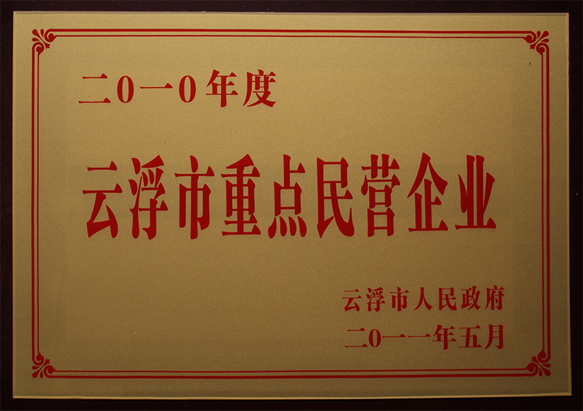 2011年雲浮市重點民營企業