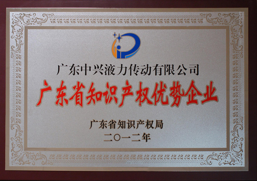 2012年知識產權優勢企業牌匾